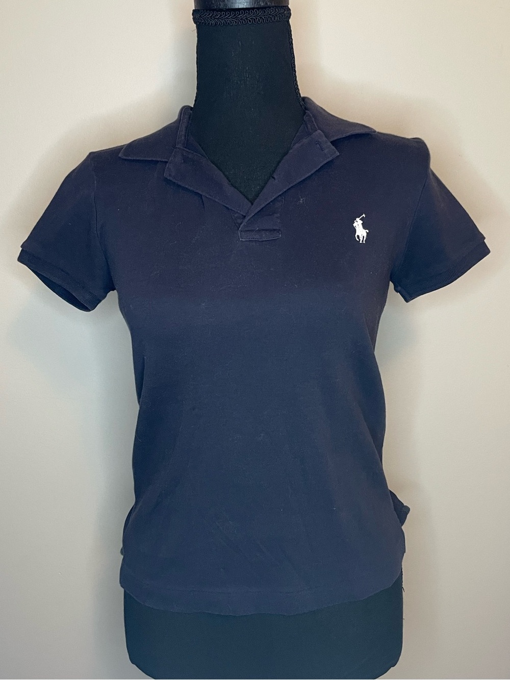 Ralph Lauren Navy Short-Sleeve Polo with White Pony
